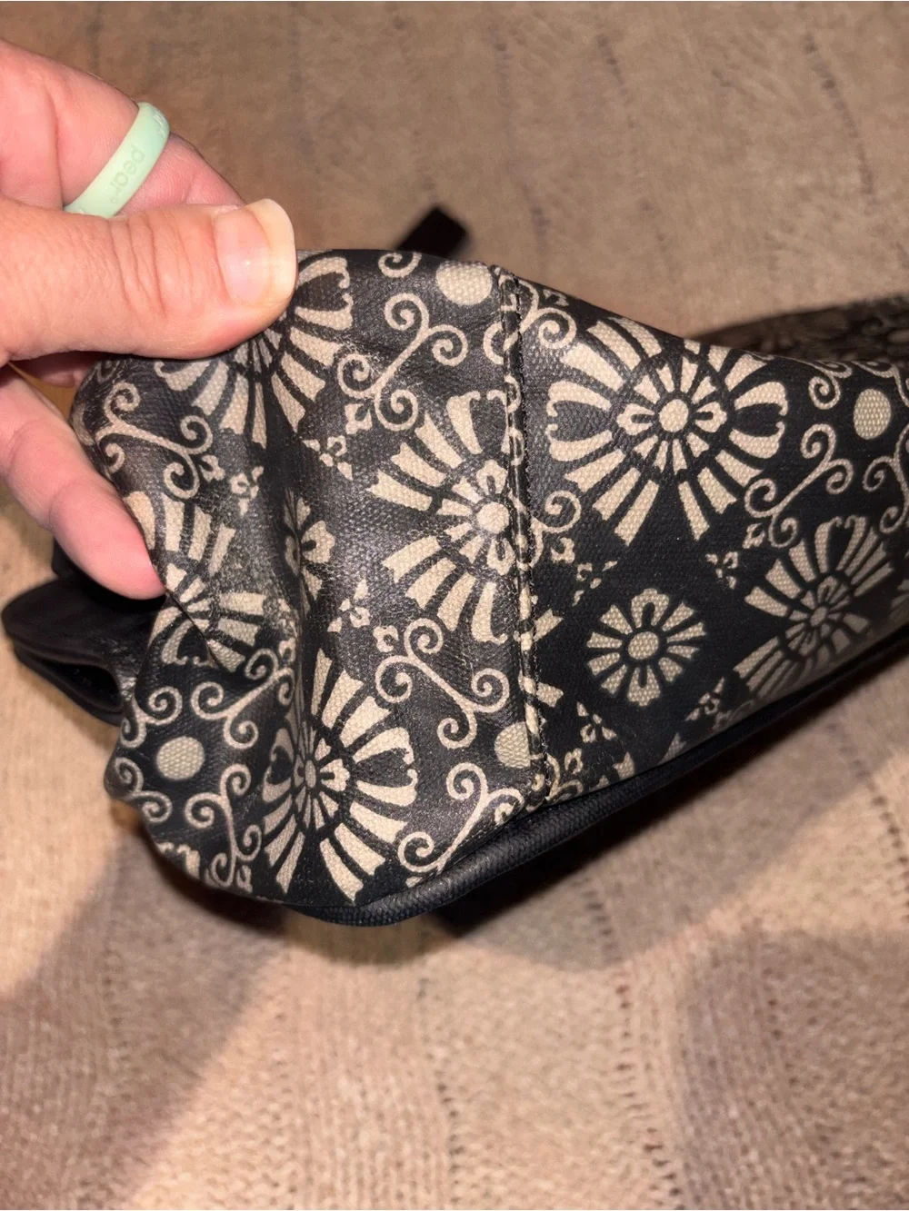 Petunia Pickle Bottom Wristlet Diaper Bag with Changing Pad Floral Black Yellow